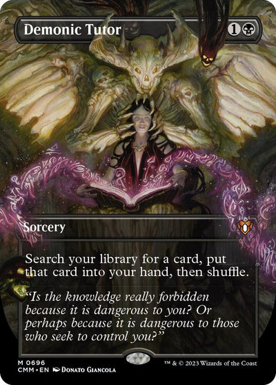 Magic Demonic Tutor #696 Commander Masters Borderless Foil Near Mint Trading Card