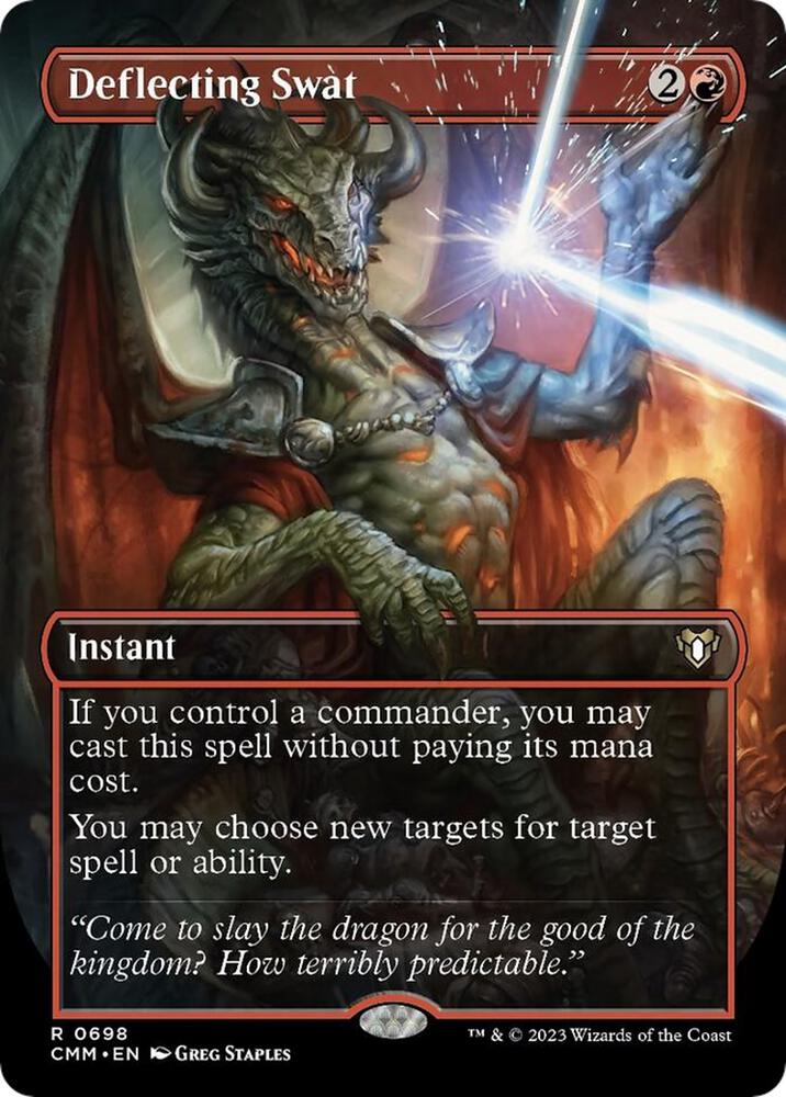 Magic Deflecting Swat #698 Commander Masters Borderless Non-Foil Near Mint Trading Card
