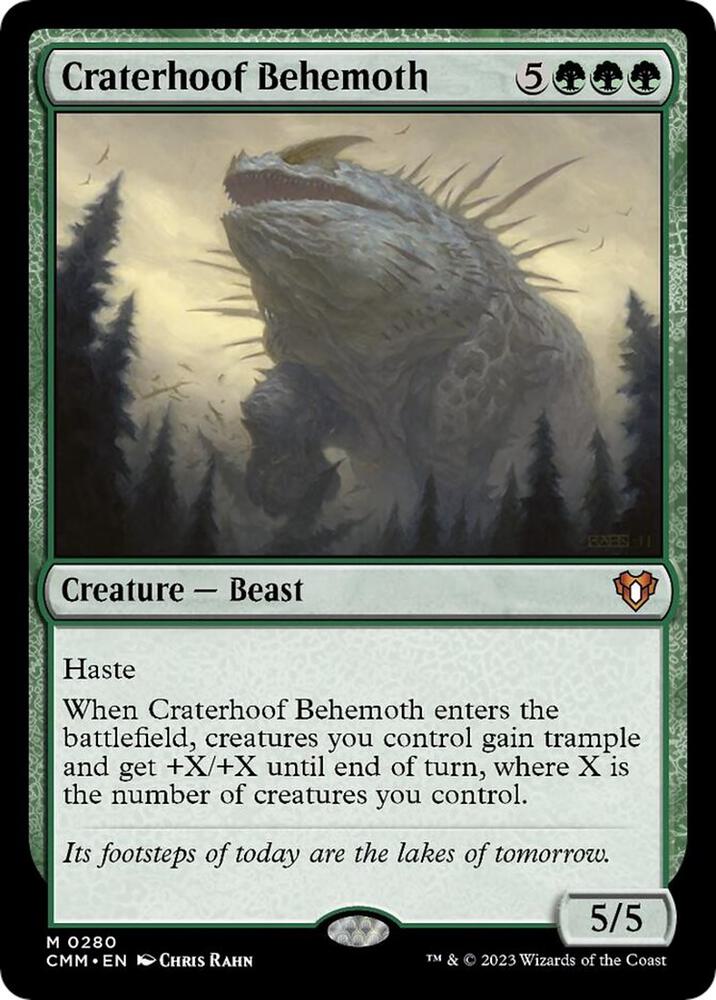 Magic Craterhoof Behemoth #280 Commander Masters Mythic Rare Non-Foil Near Mint English Trading Card — catalog front, TCGplayer SKU 7262150