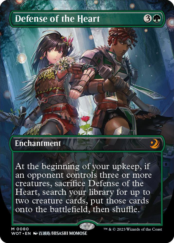 Magic Defense of the Heart #80 Wilds of Eldraine: Enchanting Tales Anime Borderless Non-Foil Near Mint Trading Card