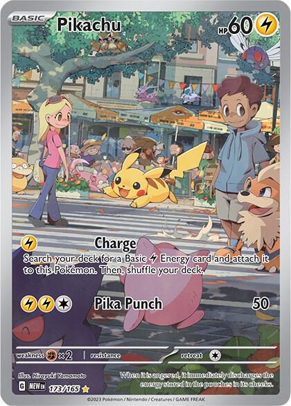Pokémon Pikachu #173/165 SV: Scarlet & Violet 151 Illustration Rare Holofoil Near Mint Trading Card