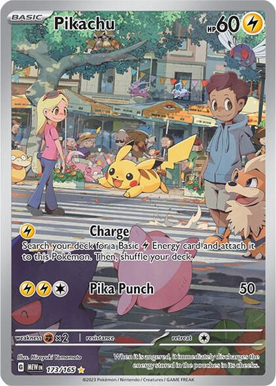 Pokémon Pikachu #173/165 SV: Scarlet & Violet 151 Illustration Rare Holofoil Near Mint Trading Card