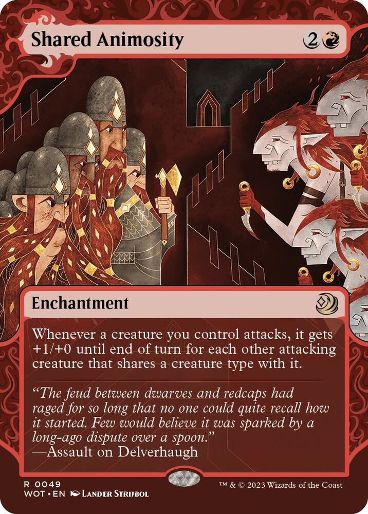 Magic Shared Animosity #49 Wilds of Eldraine: Enchanting Tales Rare Foil Near Mint English Trading Card — catalog front, TCGplayer SKU 7404137