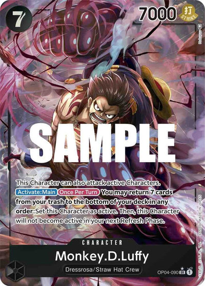 One Piece Card Game Monkey.D.Luffy (090) #OP04-090 Kingdoms of Intrigue Alternate Art Foil Near Mint English Trading Card — catalog front, TCGplayer SKU 7424278