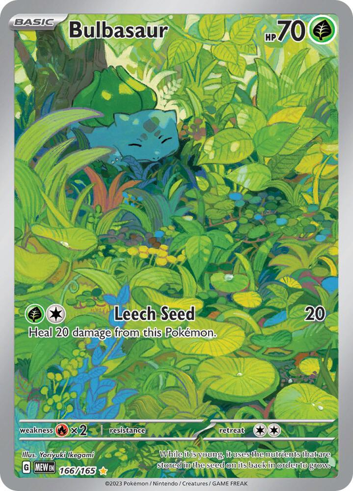 Pokémon Bulbasaur #166/165 SV: Scarlet & Violet 151 Illustration Rare Holofoil Near Mint Trading Card