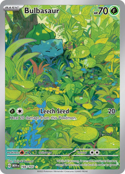 Pokémon Bulbasaur #166/165 SV: Scarlet & Violet 151 Illustration Rare Holofoil Near Mint Trading Card