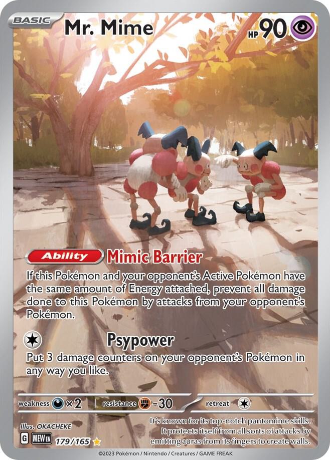 Pokémon Mr. Mime #179/165 SV: Scarlet & Violet 151 Illustration Rare Holofoil Near Mint English Trading Card — catalog front, TCGplayer SKU 7436652
