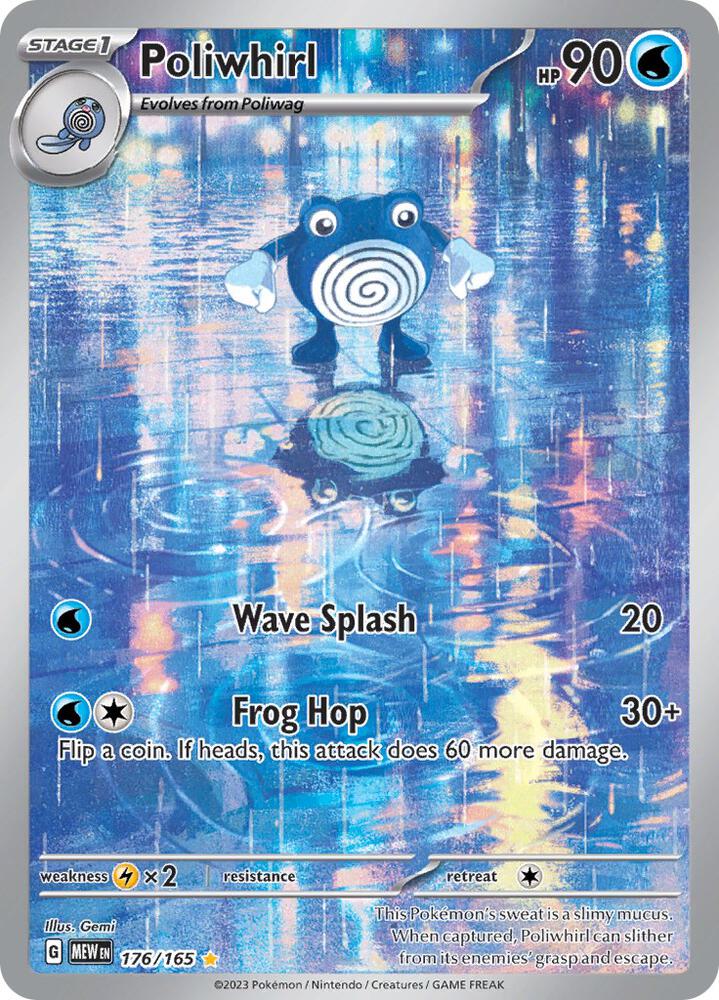 Pokémon Poliwhirl #176/165 SV: Scarlet & Violet 151 Illustration Rare Holofoil Near Mint Trading Card
