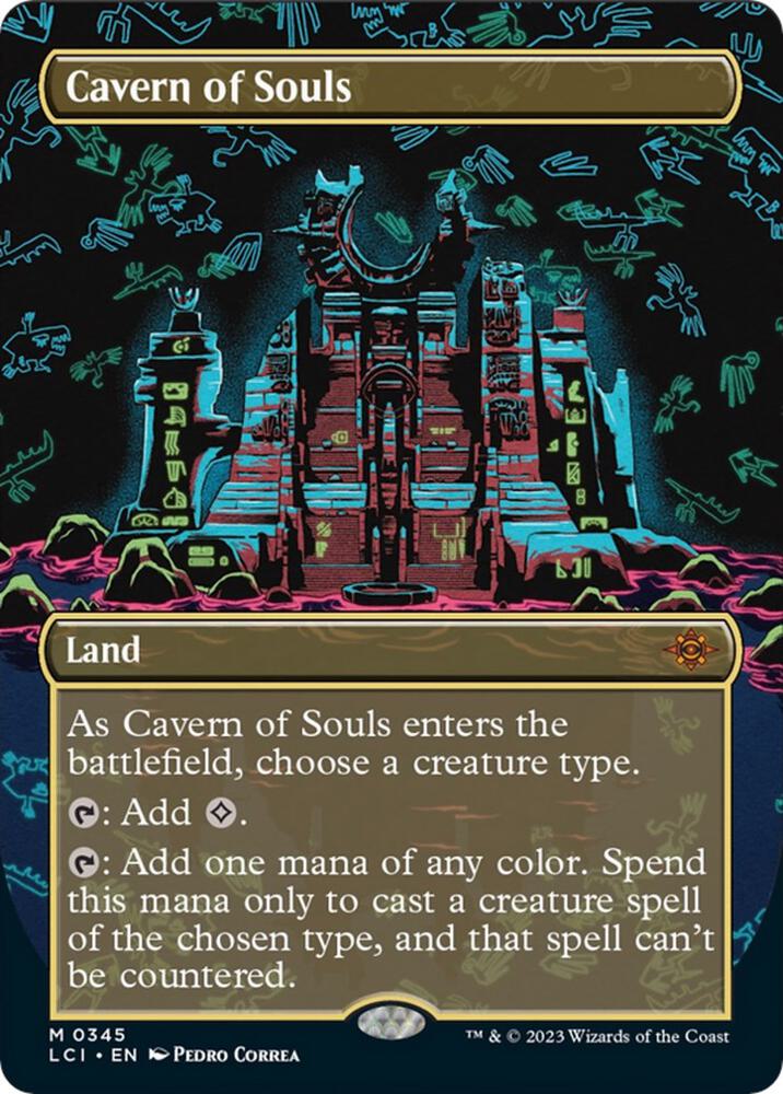 Magic Cavern of Souls (0345) #345 The Lost Caverns of Ixalan Borderless Foil Near Mint Trading Card