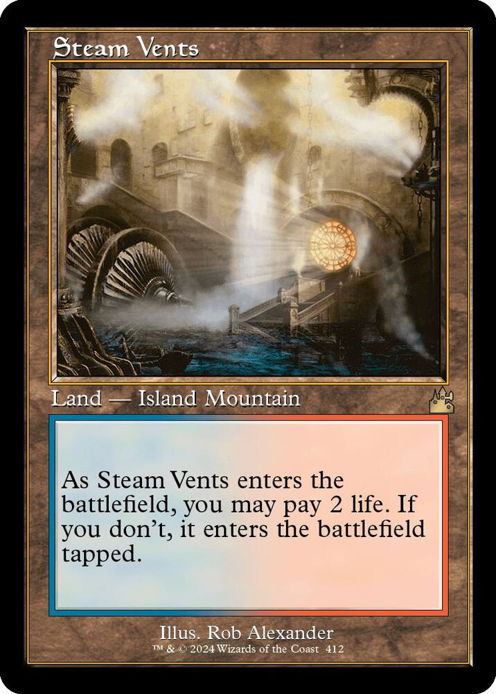 Magic Steam Vents #412 Ravnica Remastered Retro Frame Non-Foil Near Mint Trading Card