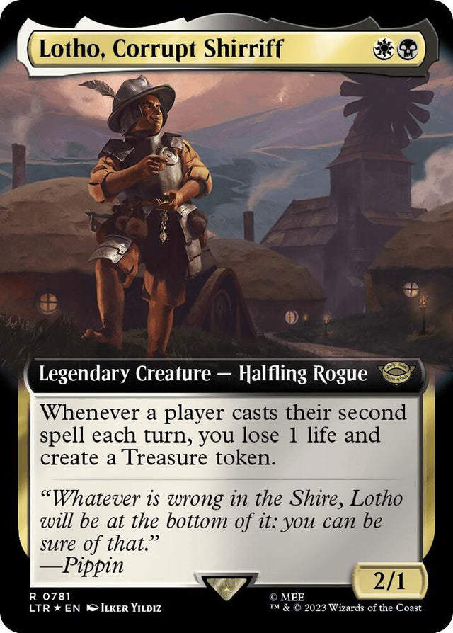 Magic Lotho, Corrupt Shirriff (Extended Art) #781 The Lord of the Rings: Tales of Middle-earth Surge Foil Foil Near Mint English — catalog front, TCGplayer SKU 7446326