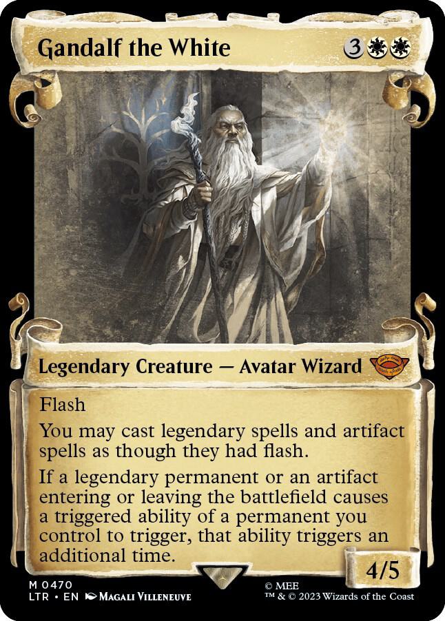 Magic Gandalf the White #470 Universes Beyond: The Lord of the Rings: Tales of Middle-earth Showcase Scrolls Foil Near Mint Trading Card