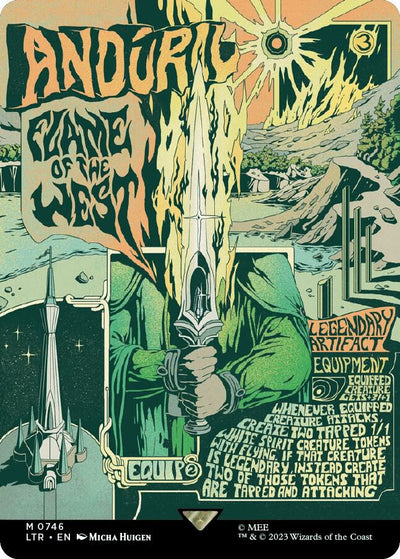 Magic Anduril, Flame of the West #746 Universes Beyond: The Lord of the Rings: Tales of Middle-earth Borderless Poster Non-Foil Near Mint Trading Card