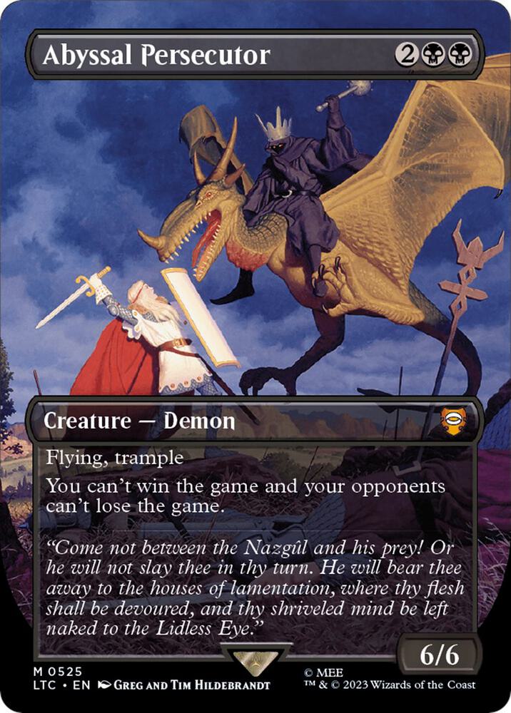 Magic Abyssal Persecutor #525 Commander: The Lord of the Rings: Tales of Middle-earth Borderless Non-Foil Near Mint Trading Card