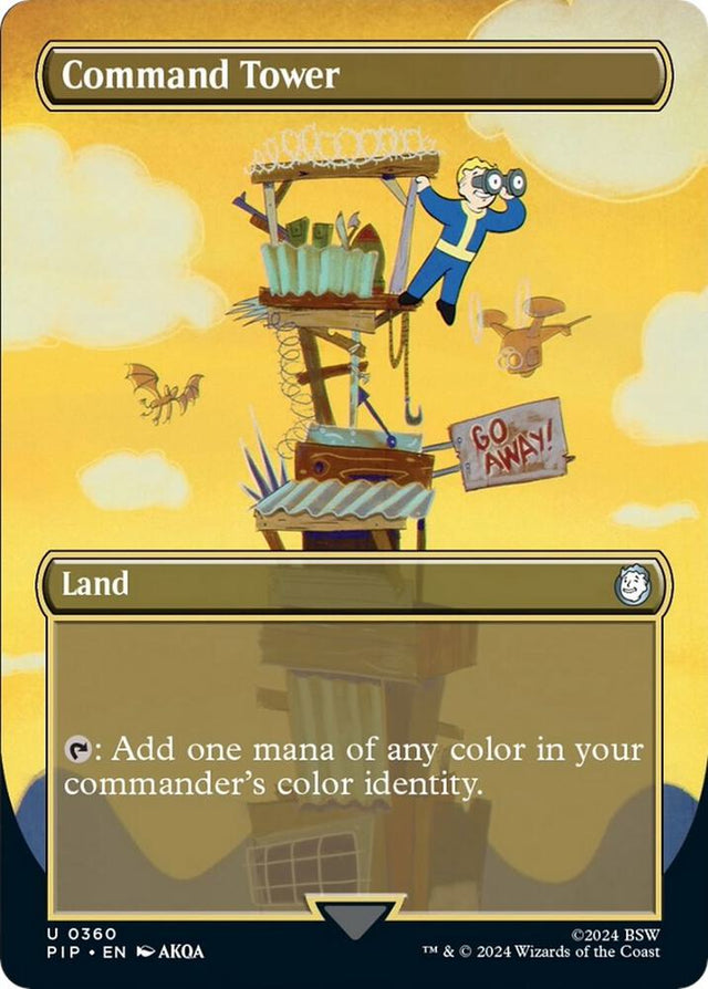 Magic Command Tower #360 Universes Beyond: Fallout Borderless Foil Near Mint English Trading Card — catalog front, TCGplayer SKU 7490969