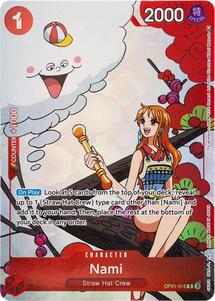 One Piece Card Game Nami #OP01-016 One Piece Promotion Cards Gift Collection 2023 Foil Near Mint English Trading Card — catalog front, TCGplayer SKU 7496193