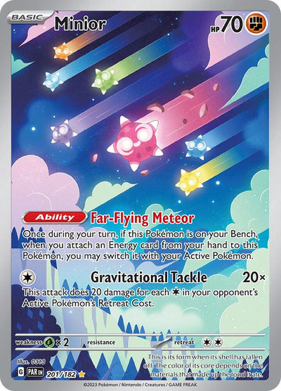 Pokémon Minior #201/182 SV04: Paradox Rift Illustration Rare Holofoil Near Mint Trading Card