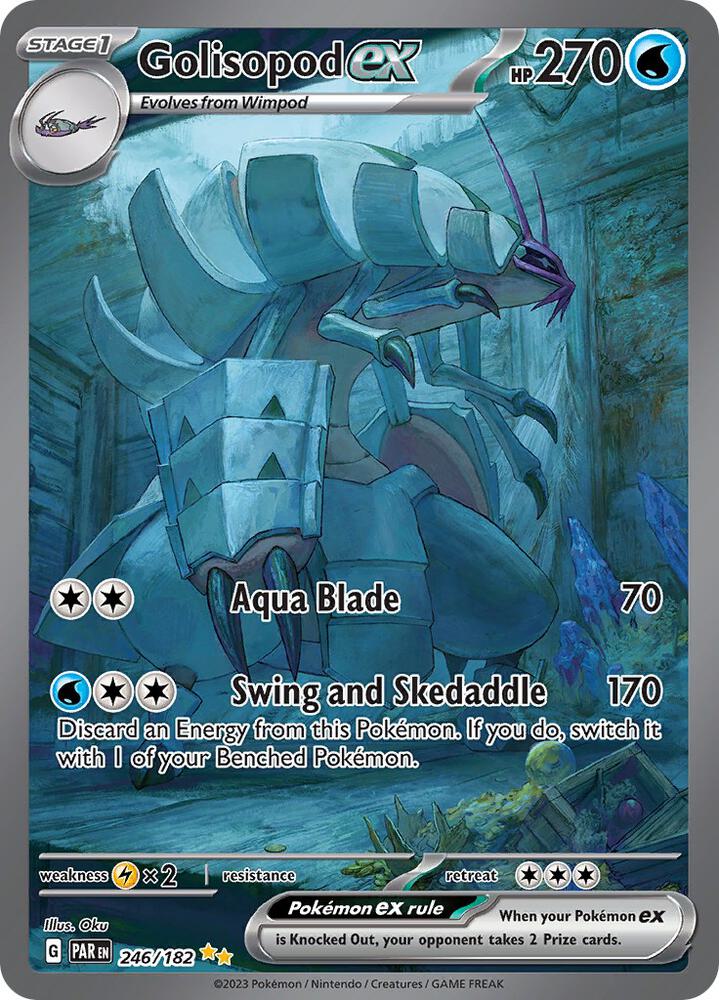 Pokémon Golisopod ex #246/182 SV04: Paradox Rift Special Illustration Rare Holofoil Near Mint English Trading Card — catalog front, TCGplayer SKU 7497348