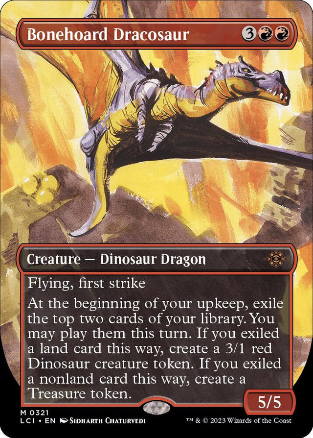 Magic Bonehoard Dracosaur #321 The Lost Caverns of Ixalan Borderless Foil Near Mint English Trading Card — catalog front, TCGplayer SKU 7506869