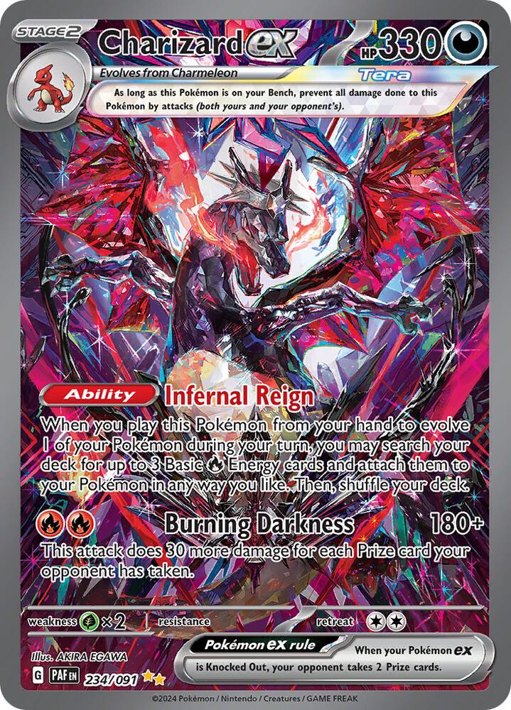 Pokémon Charizard ex #234/091 SV: Paldean Fates Special Illustration Rare Holofoil Near Mint English Trading Card — catalog front, TCGplayer SKU 7700278