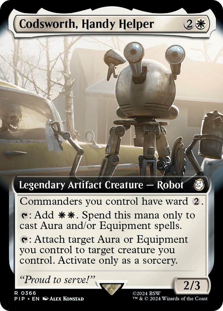 Magic Codsworth, Handy Helper #366 Universes Beyond: Fallout Extended Art Foil Near Mint Trading Card