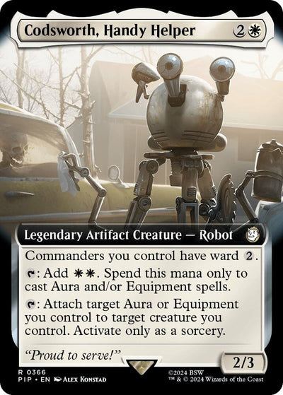 Magic Codsworth, Handy Helper #366 Universes Beyond: Fallout Extended Art Foil Near Mint Trading Card