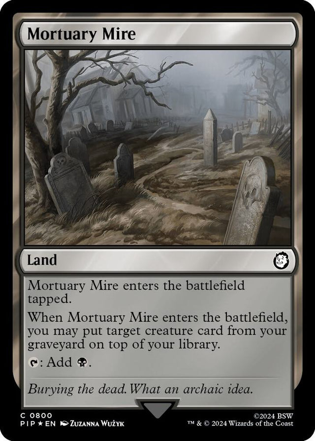 Magic Mortuary Mire #800 Universes Beyond: Fallout Surge Foil Foil Near Mint English Trading Card — catalog front, TCGplayer SKU 7781210