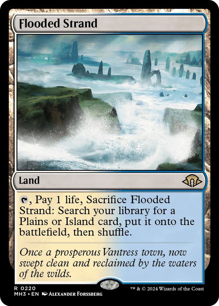 Magic Flooded Strand #220 Modern Horizons 3 Rare Non-Foil Near Mint English Trading Card — catalog front, TCGplayer SKU 7790252