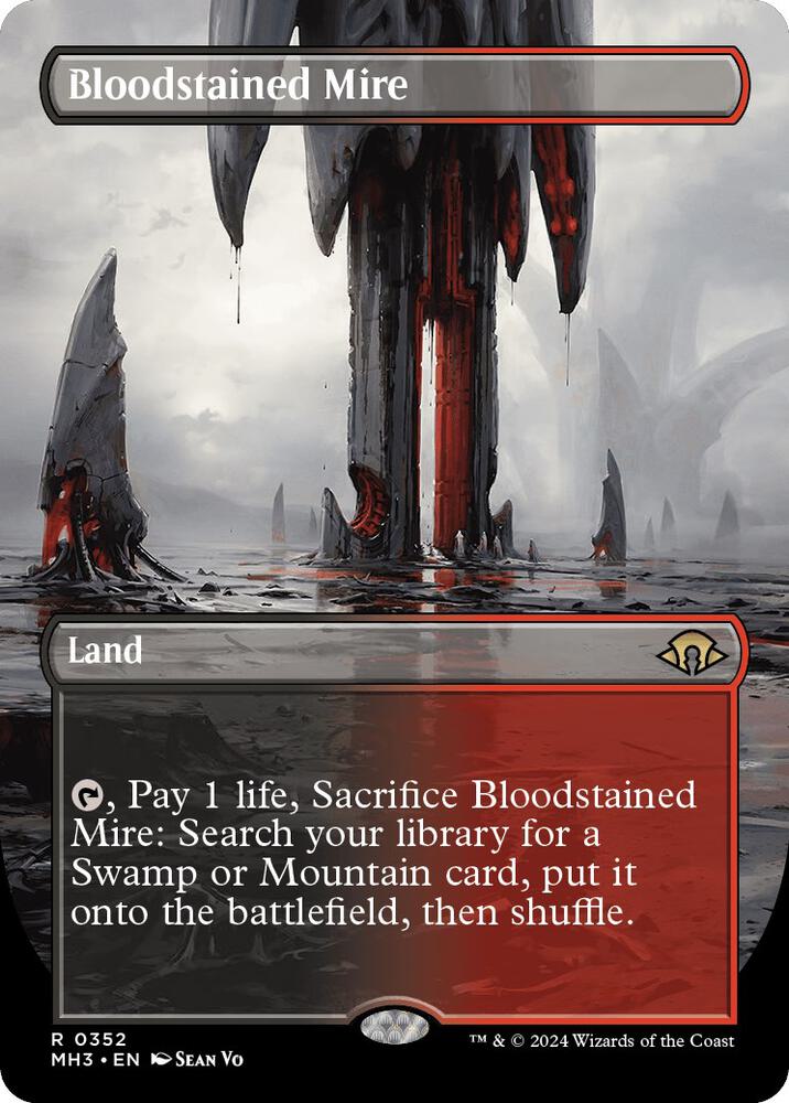 Magic Bloodstained Mire #352 Modern Horizons 3 Borderless Non-Foil Near Mint English Trading Card — catalog front, TCGplayer SKU 7791522