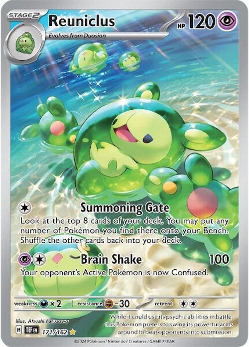 Pokémon Reuniclus #171/162 SV05: Temporal Forces Illustration Rare Holofoil Near Mint Trading Card