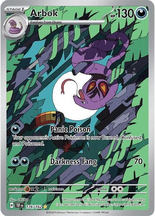 Pokémon Arbok #176/162 SV05: Temporal Forces Illustration Rare Holofoil Lightly Played Trading Card