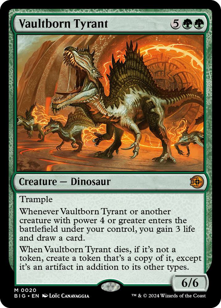 Magic Vaultborn Tyrant #20 Outlaws of Thunder Junction: The Big Score Mythic Rare Non-Foil Near Mint English Trading Card — catalog front, TCGplayer SKU 7821287