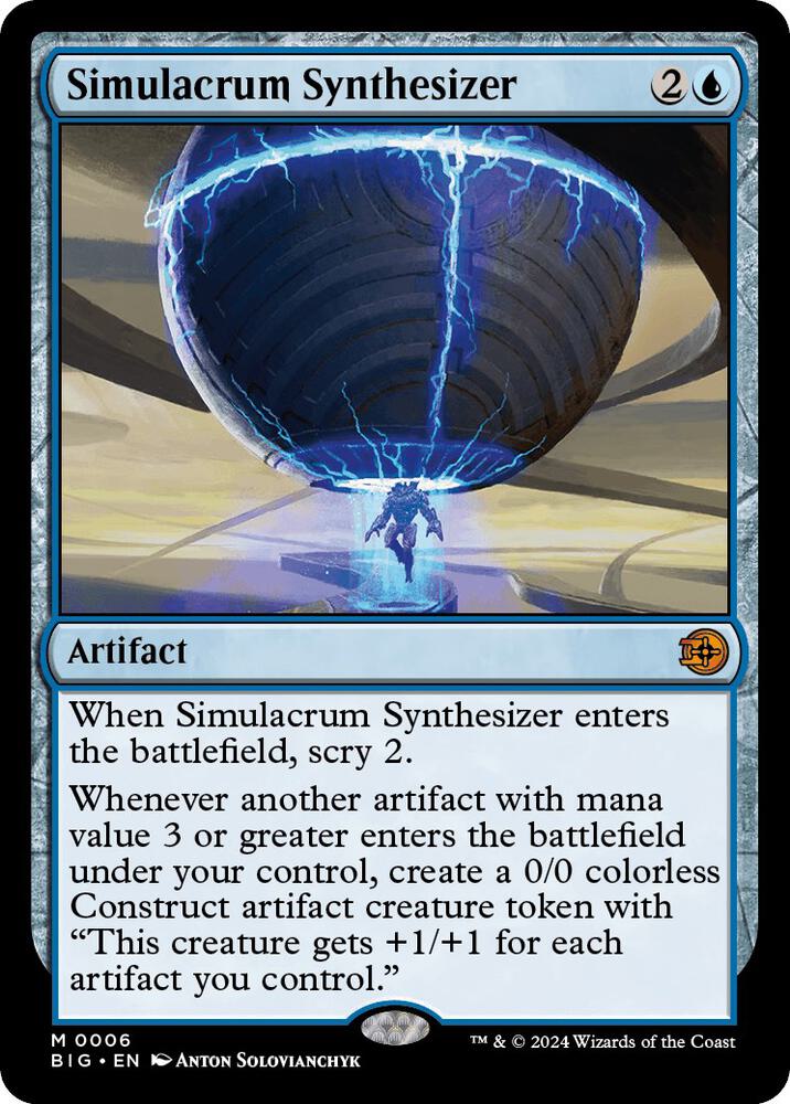 Magic Simulacrum Synthesizer #6 Outlaws of Thunder Junction: The Big Score Mythic Rare Foil Near Mint English Trading Card — catalog front, TCGplayer SKU 7848266
