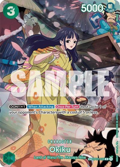 One Piece Card Game Okiku #OP01-035 500 Years in the Future SP Foil Near Mint English Trading Card — catalog front, TCGplayer SKU 7872036