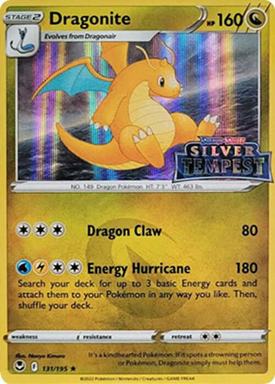 Pokémon Dragonite #131/195 SWSH: Sword & Shield Promo Cards Silver Tempest Stamped Holofoil Near Mint Trading Card