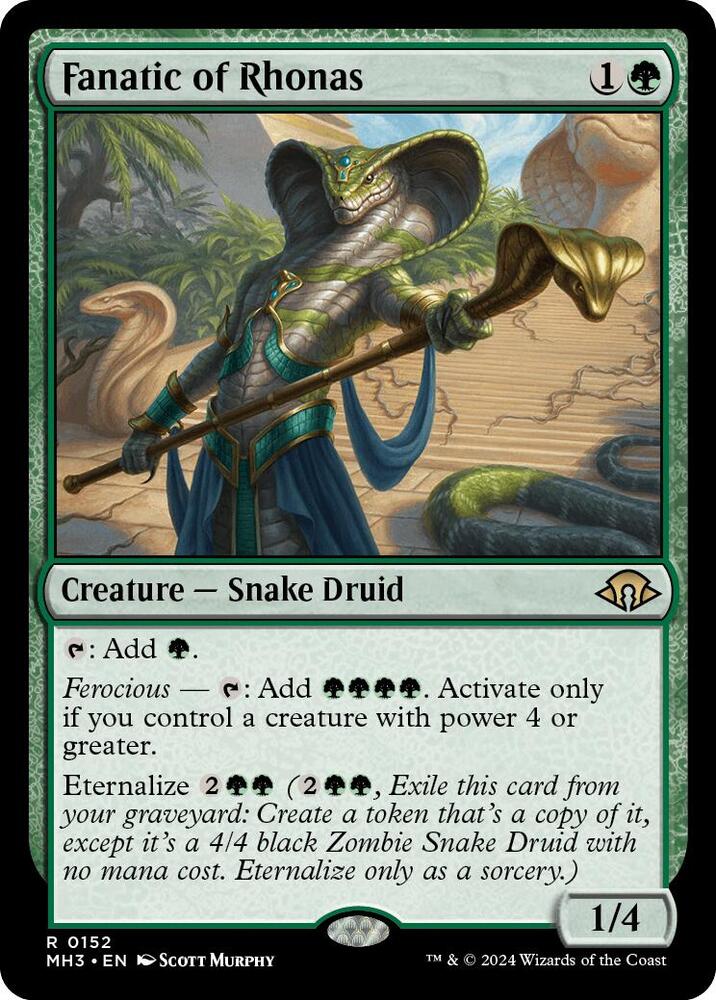 Magic Fanatic of Rhonas #152 Modern Horizons 3 Rare Foil Near Mint Trading Card