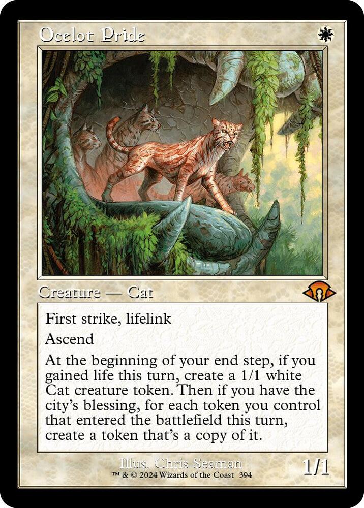 Magic Ocelot Pride #394 Modern Horizons 3 Retro Frame Non-Foil Near Mint Trading Card