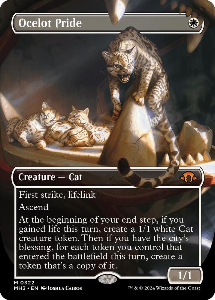 Magic Ocelot Pride #322 Modern Horizons 3 Borderless Foil Near Mint Trading Card