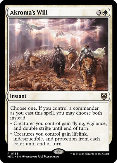 Magic Akroma's Will #165 Commander: Modern Horizons 3 Rare Non-Foil Near Mint English Trading Card — catalog front, TCGplayer SKU 7952365