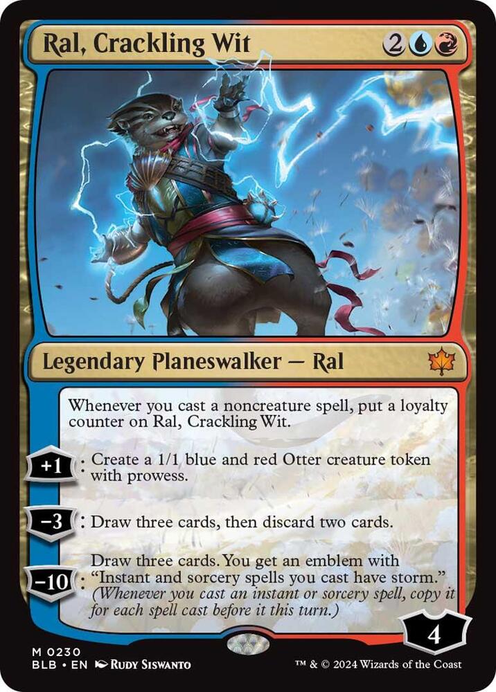 Magic Ral, Crackling Wit #230 Bloomburrow Mythic Rare Non-Foil Near Mint English Trading Card — catalog front, TCGplayer SKU 8022715