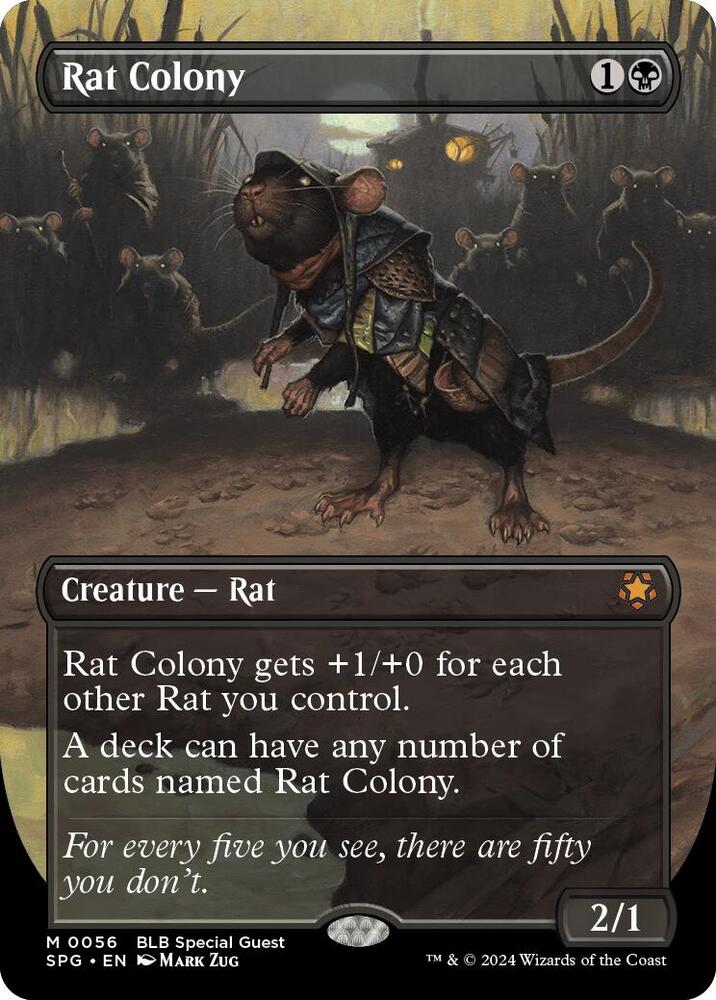 Magic Rat Colony #56 Special Guests Borderless Non-Foil Near Mint English Trading Card — catalog front, TCGplayer SKU 8049930