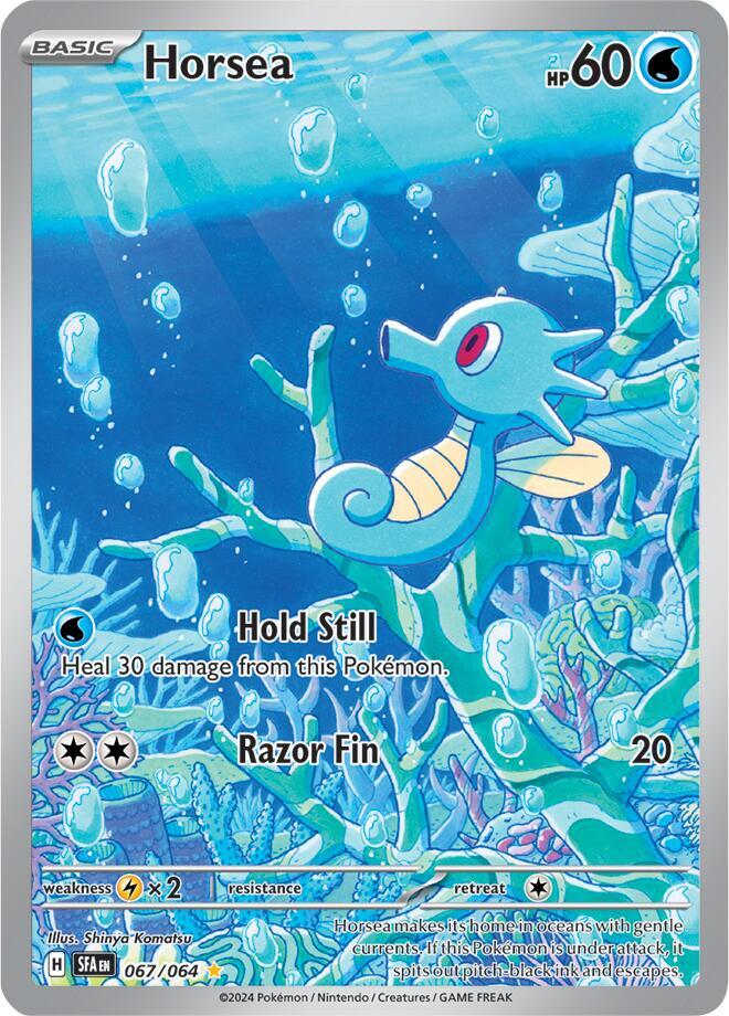 Pokémon Horsea #067/064 SV: Shrouded Fable Illustration Rare Holofoil Near Mint Trading Card