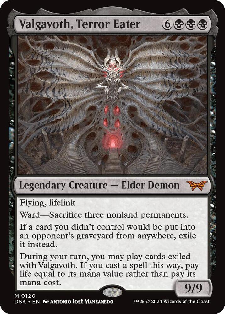 Magic Valgavoth, Terror Eater #120 Duskmourn: House of Horror Mythic Rare Foil Near Mint Trading Card
