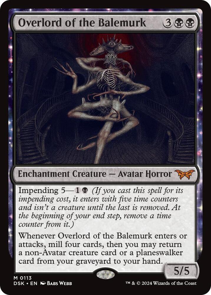 Magic Overlord of the Balemurk #113 Duskmourn: House of Horror Mythic Rare Non-Foil Near Mint English Trading Card — catalog front, TCGplayer SKU 8208010