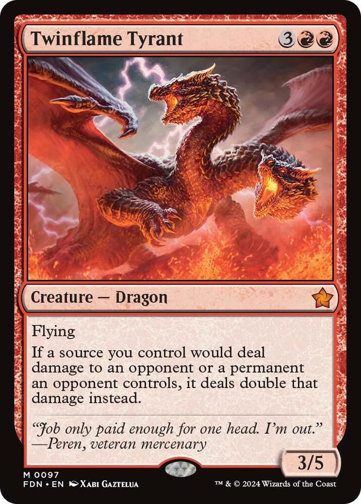 Magic Twinflame Tyrant #97 Foundations Mythic Rare Non-Foil Near Mint Trading Card