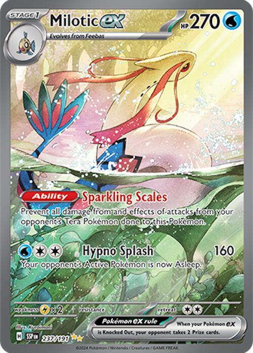 Pokémon Milotic ex #237/191 SV08: Surging Sparks Special Illustration Rare Holofoil Near Mint Trading Card