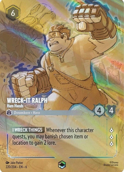 Lorcana TCG Wreck-It Ralph - Ham Hands #220/204 Azurite Sea Enchanted Holofoil Near Mint Trading Card