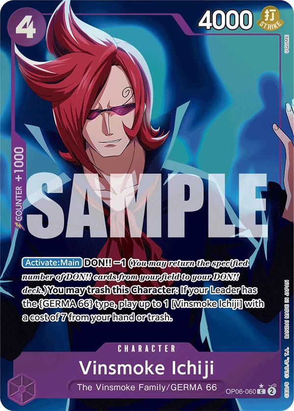 One Piece Card Game Vinsmoke Ichiji (OP06-060) #OP06-060 Premium Booster -The Best- Full Art Foil Near Mint English Trading Card — catalog front, TCGplayer SKU 8355956