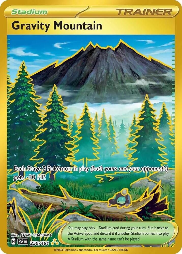 Pokémon Gravity Mountain #250/191 Surging Sparks Hyper Rare Holofoil Near Mint English Trading Card — catalog front, TCGplayer SKU 8358061