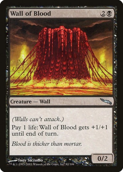 Magic Wall of Blood #82 Mirrodin Uncommon Foil Near Mint English Trading Card — catalog front, TCGplayer SKU 8393